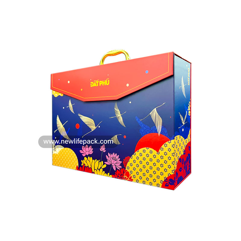 mooncake flap open rigid box hộp bánh trung thu cứng nắp bìa đất phú