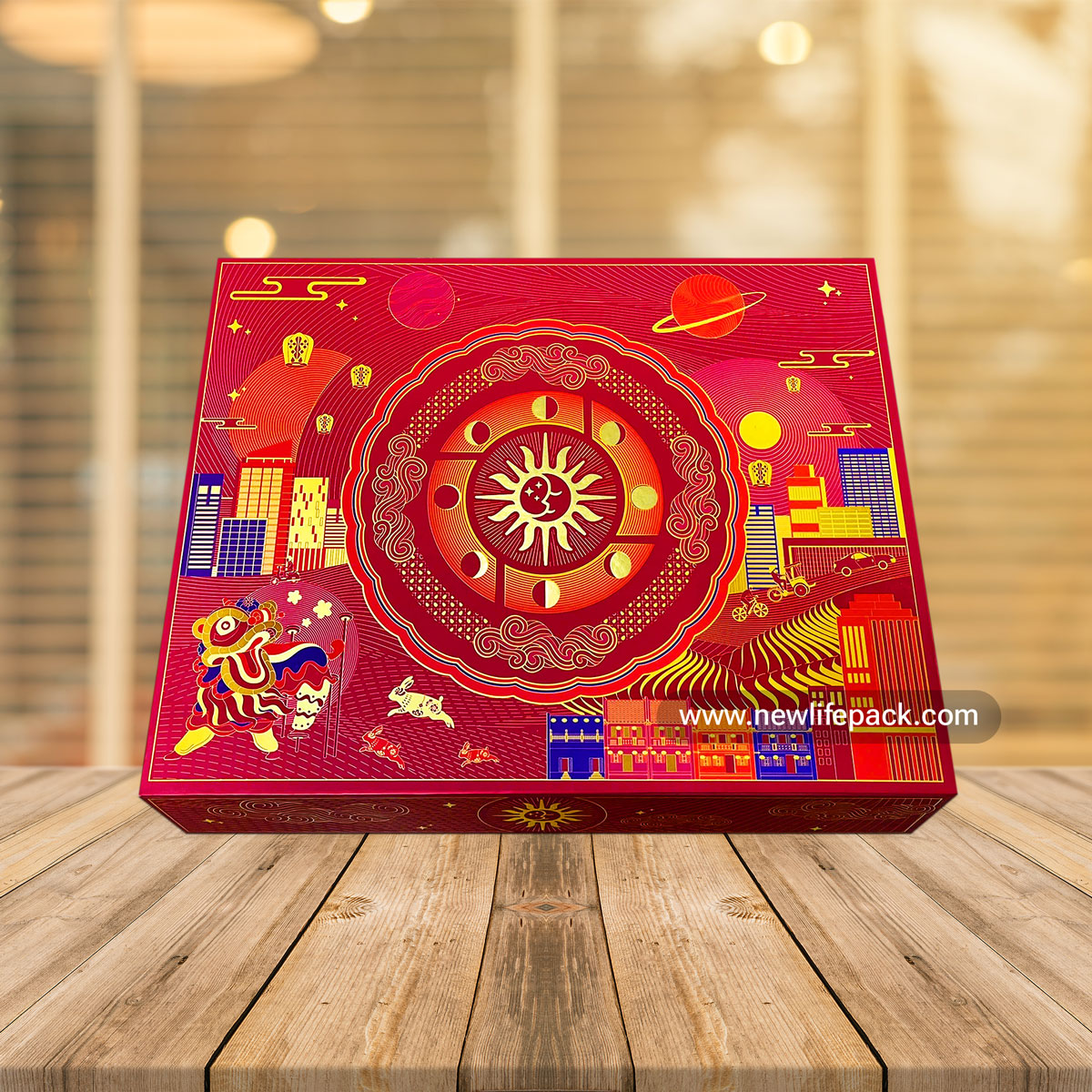 hộp bánh trung thu vũ trụ nhật tâm mooncake box