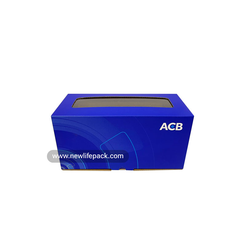 Hộp Carton Nắp Cài Đáy Xếp, Cửa Sổ Kiếng | Cán Màng Mờ | Quà Tặng Doanh Nghiệp | ACB
