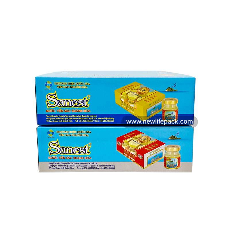 Thùng Carton Nắp Đối Khẩu | Cán Màng Bóng | Bao Bì Yến Sào | Sanest