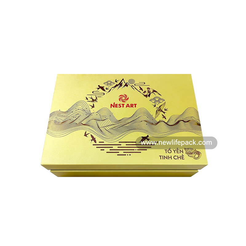 Bird’s Nest Premium Packaging | Hinged Lid Rigid Box | Metalized Lamination, Spot UV Coating | Nest Art