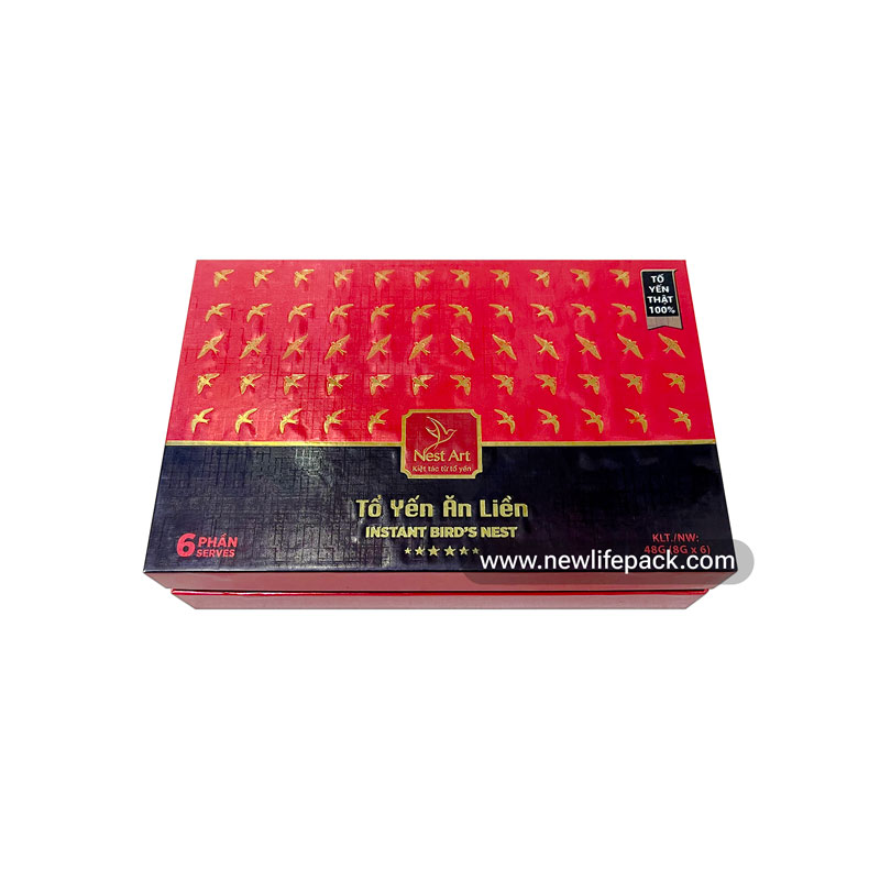 Bird’s Nest Premium Packaging | Hinged Lid Rigid Box | Metalized Lamination, Foil Stamping | Nest Art
