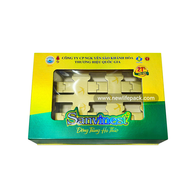 Bird’s Nest Cordyceps Premium Packaging | Magnetic Flap Lid Rigid Box | Metalized Lamination, Clear Window | Sanvinest
