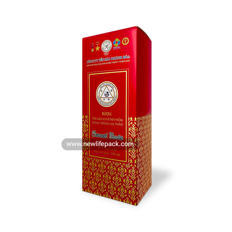 Liquor Box | Tuck Top Auto Lock Bottom Folding Box | Cordyceps-infused Liquor – Yến Sào Khánh Hòa