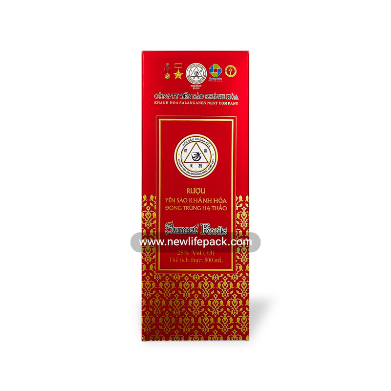 newlifepack hộp rượu yến sào đông trùng hạ thảo cordyceps bird's nest vietnamese liquor packaging box