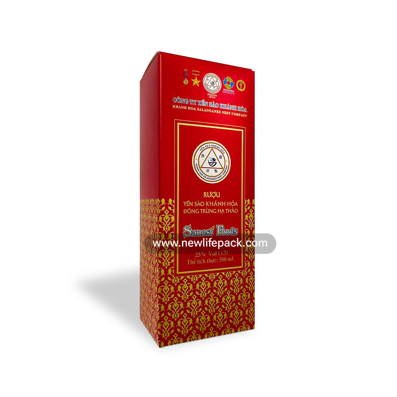 newlifepack hộp rượu yến sào đông trùng hạ thảo cordyceps bird's nest vietnamese liquor packaging box