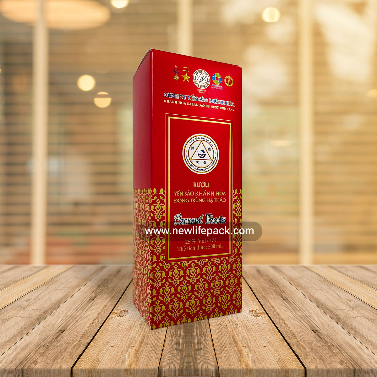 newlifepack hộp rượu yến sào đông trùng hạ thảo cordyceps bird's nest vietnamese liquor packaging box