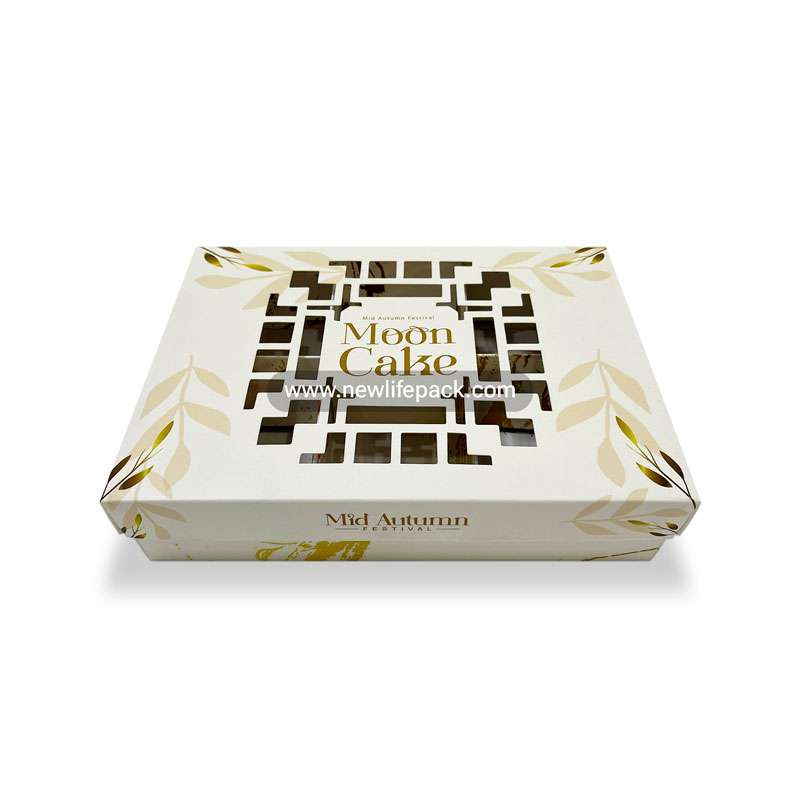 Mooncake Box | Lift-off Lid Folding Box | Die-cut Decorative Window (花窗)